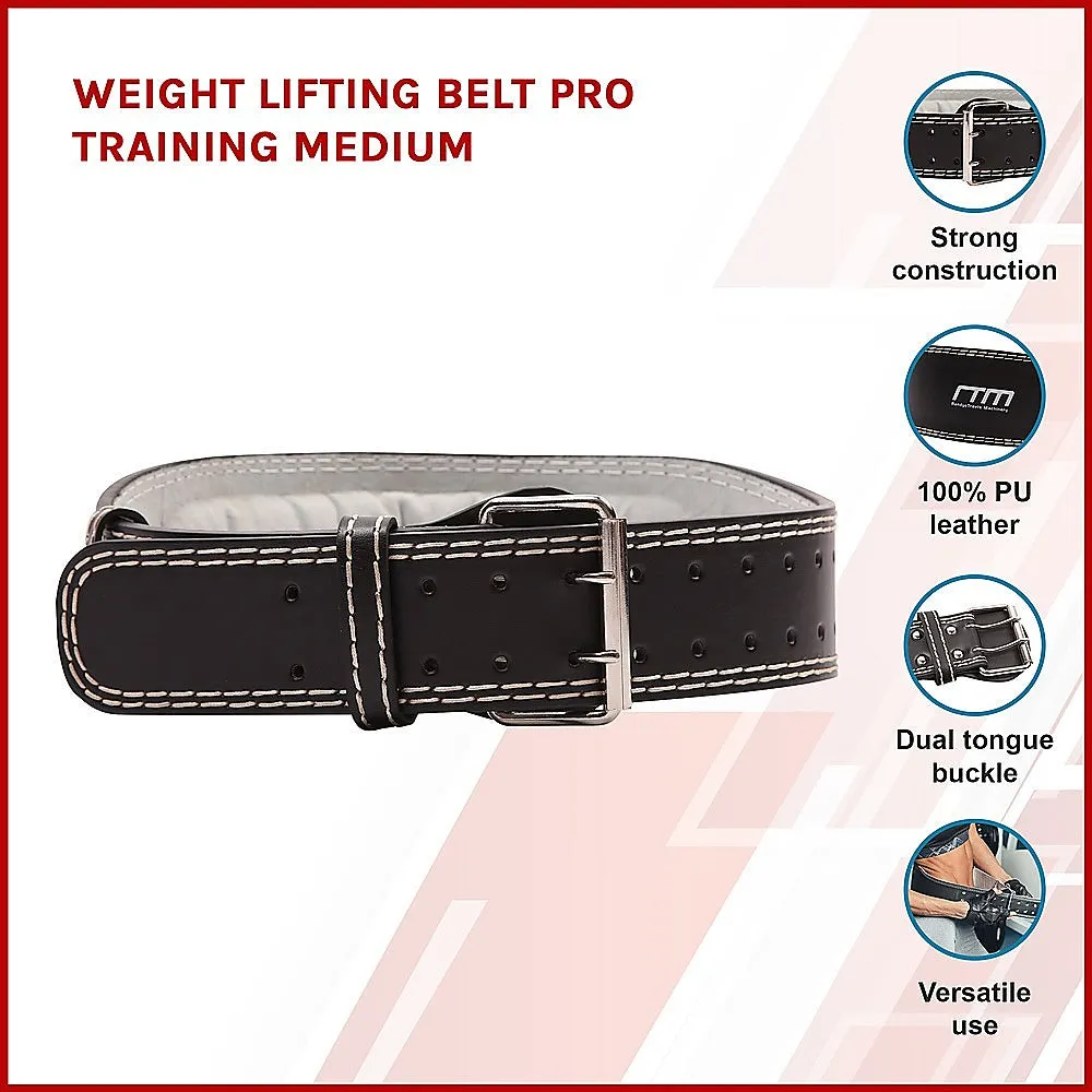 100% Leather Padded Weight Lifting Belt, Medium