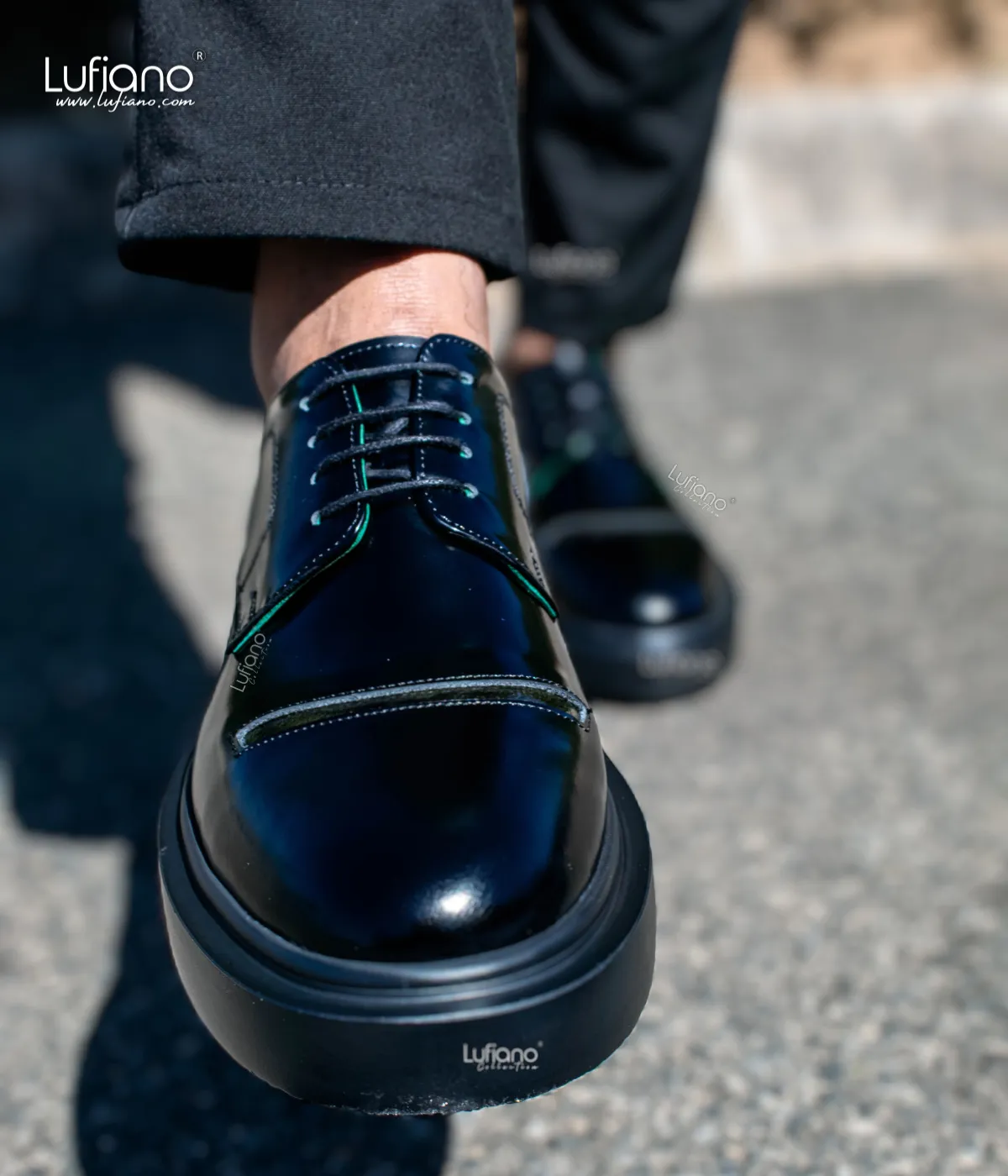 167  Lufiano Lace Up: Black- Olive