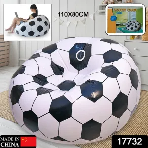 17732 Football Sofa Cartoon Style Inflatable Folding Chair Soccer Ball Chair Inflatable Sofa For Adults Kids Size 110cm X 80cm