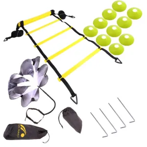 23 In 1 Football Training Agility Ladder   Logo Disc   Drag Umbrella Set( Fluorescent Green)