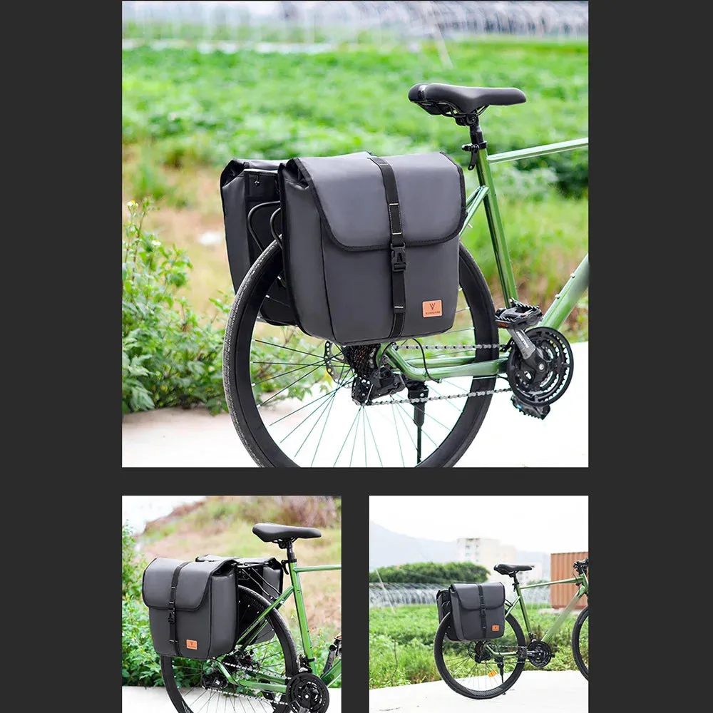 2pcs Waterproof Bike Panniers Bag Large Capacity Bicycle Rear Seat Bag Flip-top Bag for Bike Rear Rack