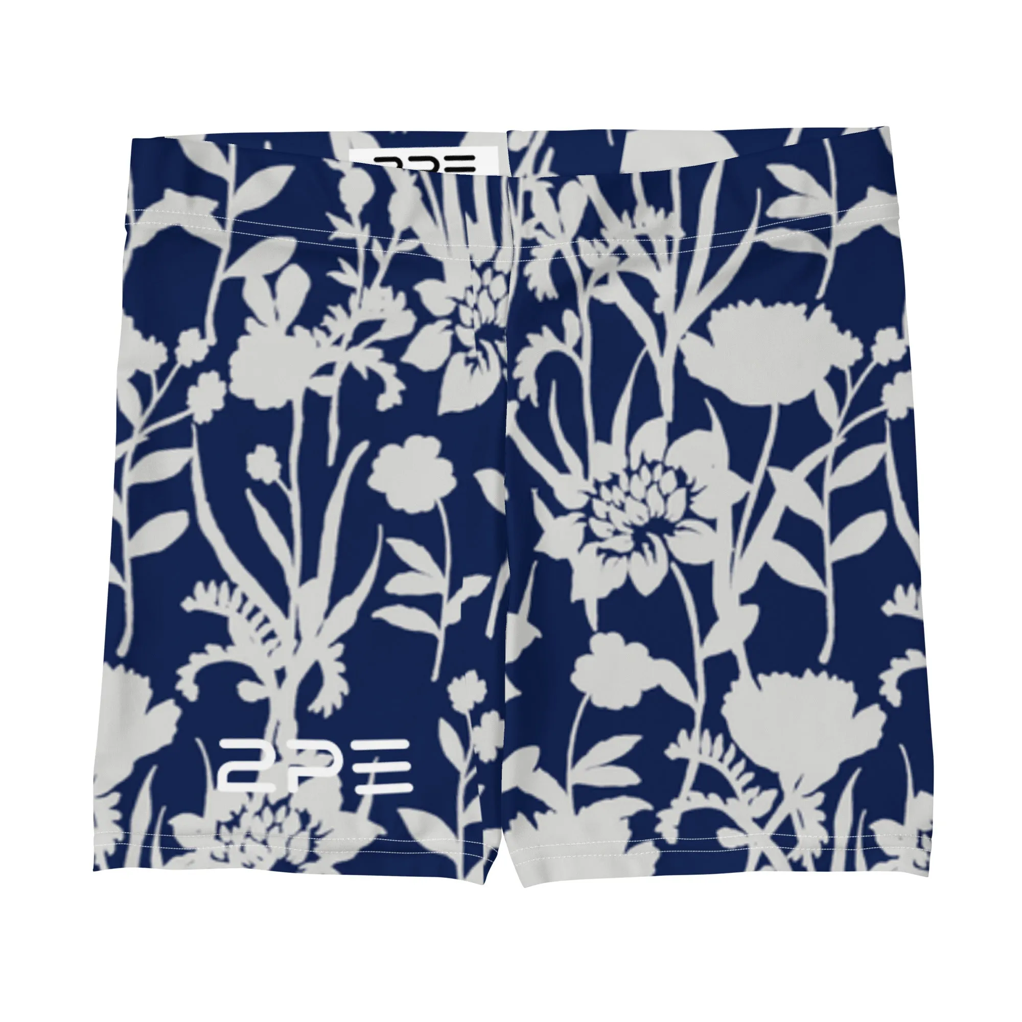 2PE Blue and White Wildflowers Workout Shorts