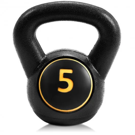 3 pcs 5 10 15lbs Kettlebell Kettle Bell Weight Set