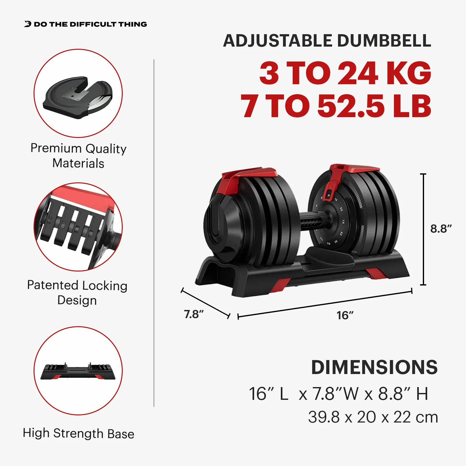 52.5 lb Adjustable Dumbbell