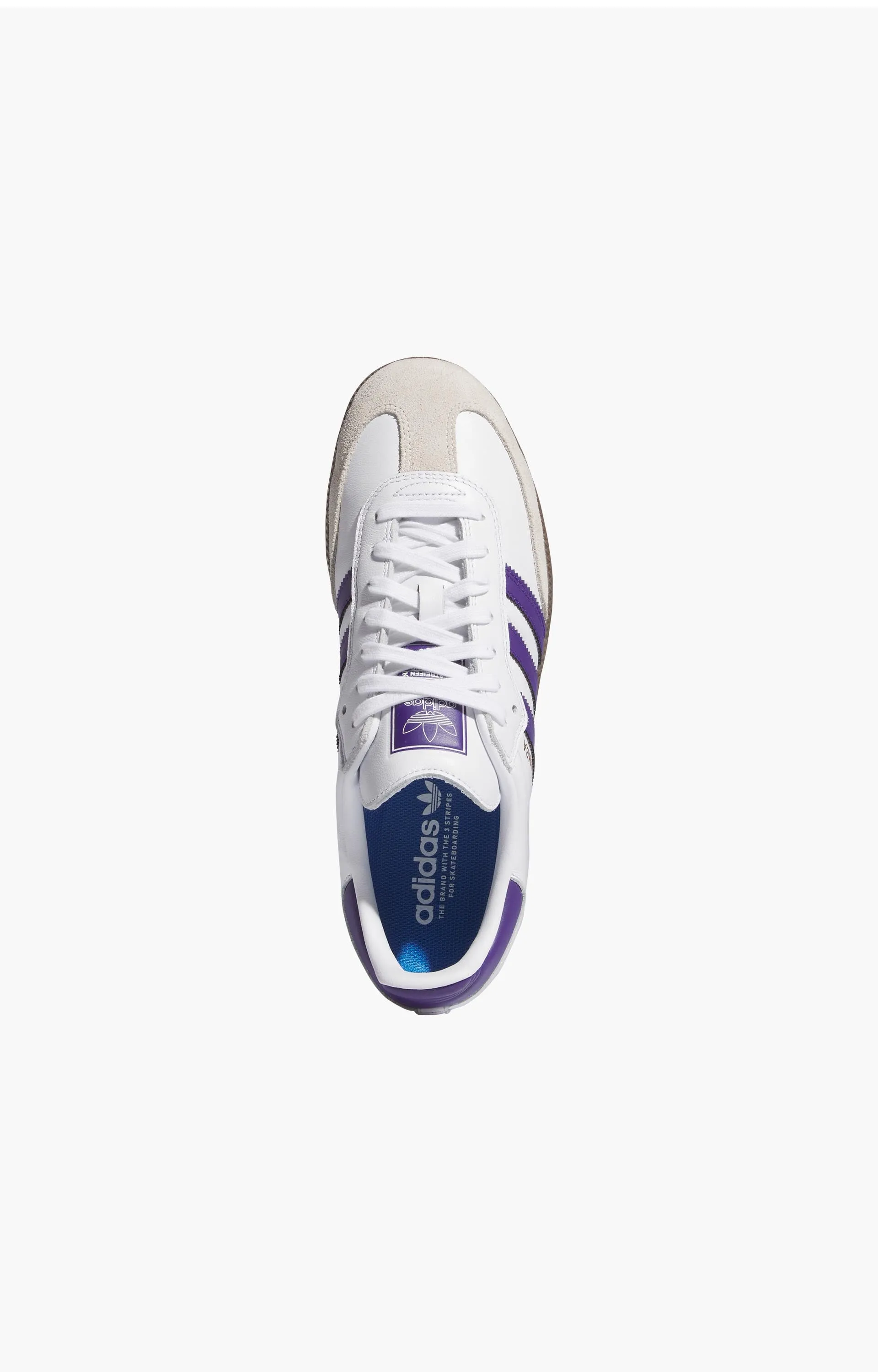 Adidas Samba Adv Shoes, White/Purple/Gold