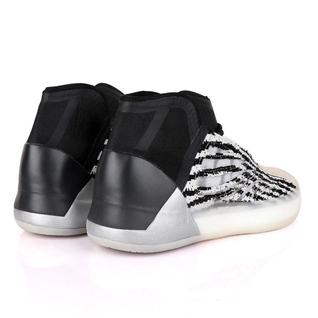 Adidas Yeezy Basketball Quantum Black and White Sneakers