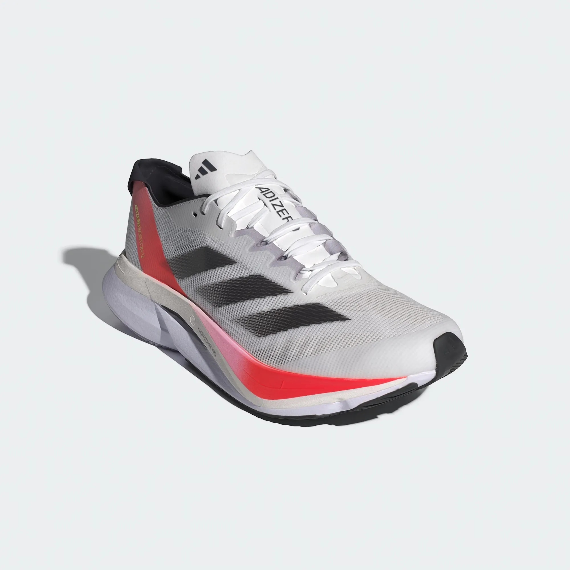 Adizero Boston 12 M | White/Aurora Met./Solar Red