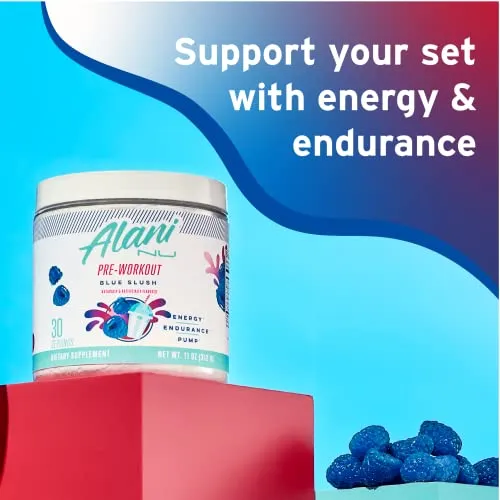 Alani Nu Pre Workout Blue Slush, 30 Servings