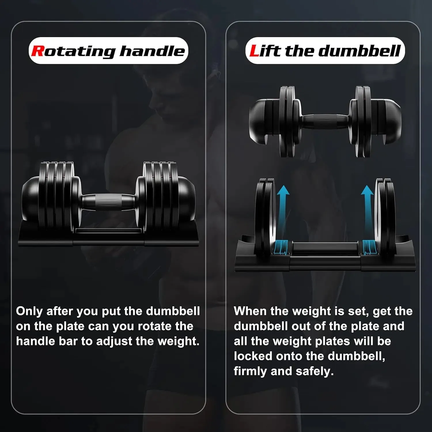 ALTLER Adjustable Dumbbell Set with Quick Dial System for Home Gym