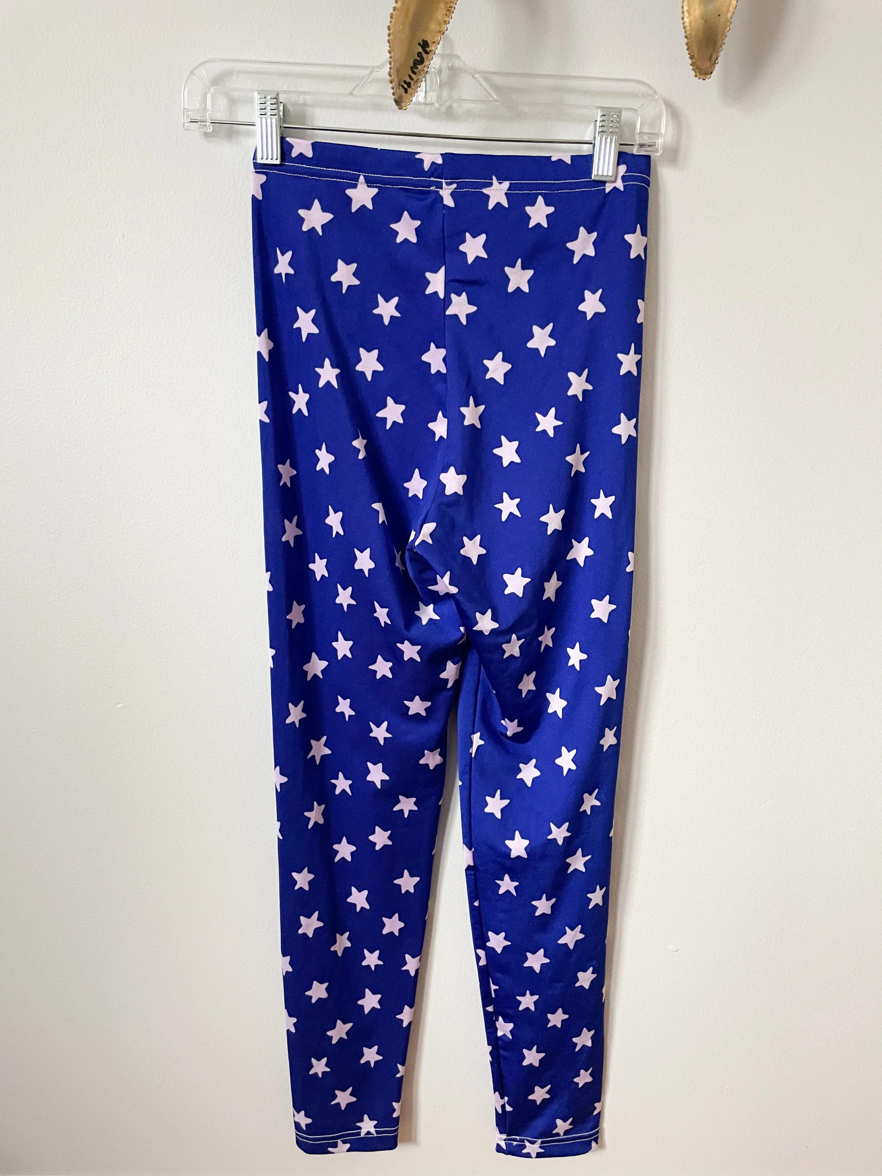 American Apparel Royal Blue & White Star High Rise Leggings - Medium