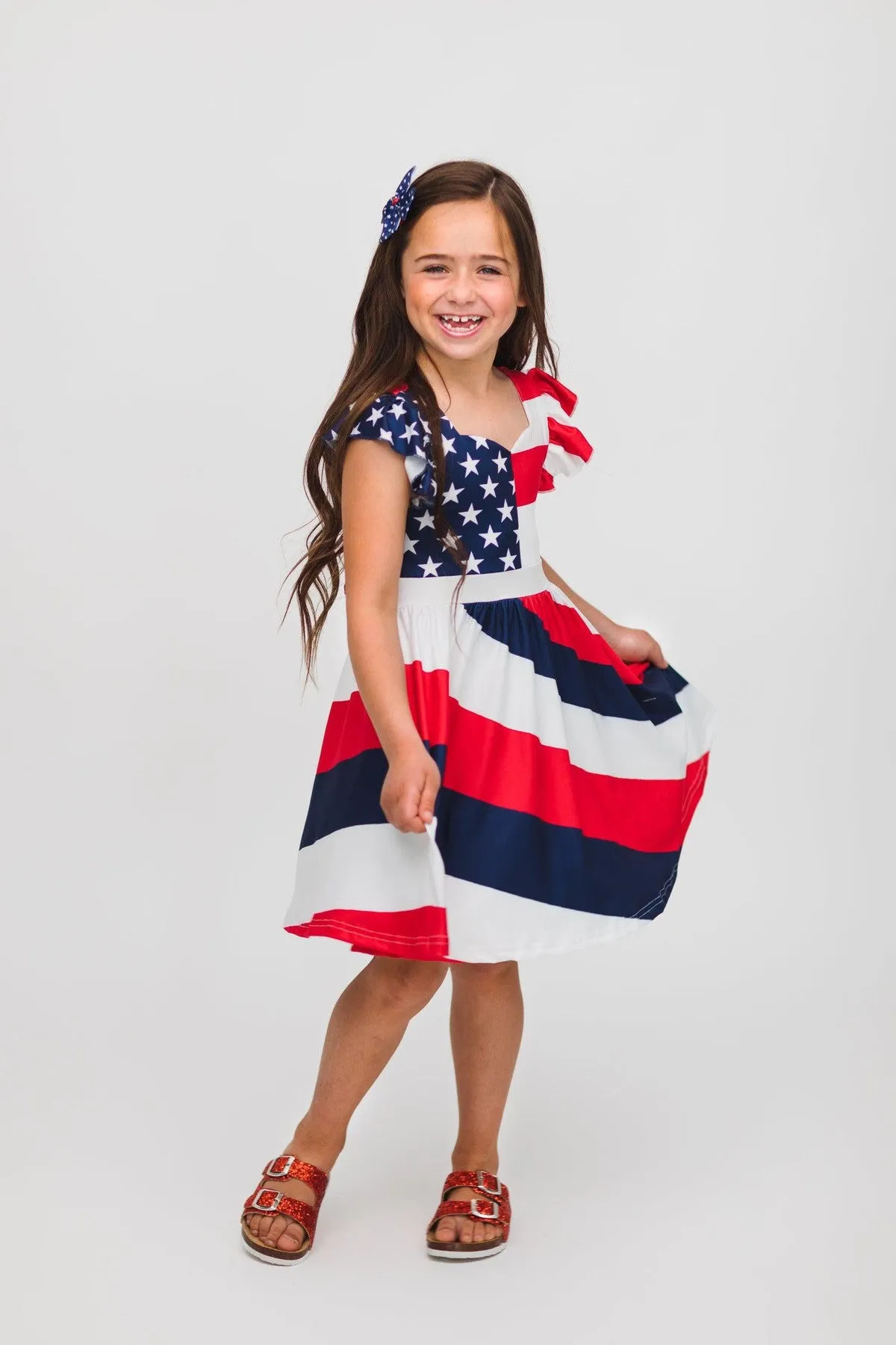 American Flag Halter Tie Dress