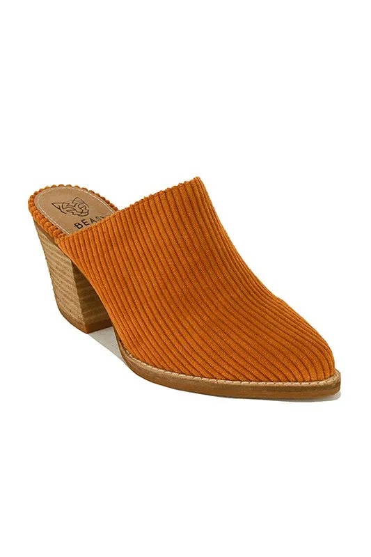 Angela Camel Corduroy Mule