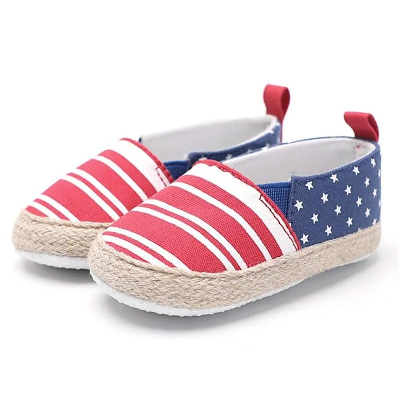 Baby Boy Girl Stripe Stars Stitch Casual Shoes