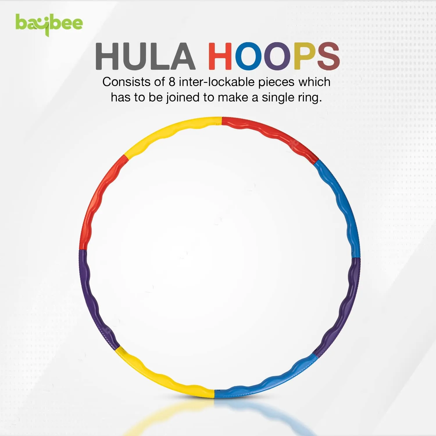 Baybee Detachable Hula Hoop for Kids Adults, Fitness Hoola Hoop Rings for Kids with 8 Interlockable Piece, Adjustable Size | Hula Hoop for Women Excersie