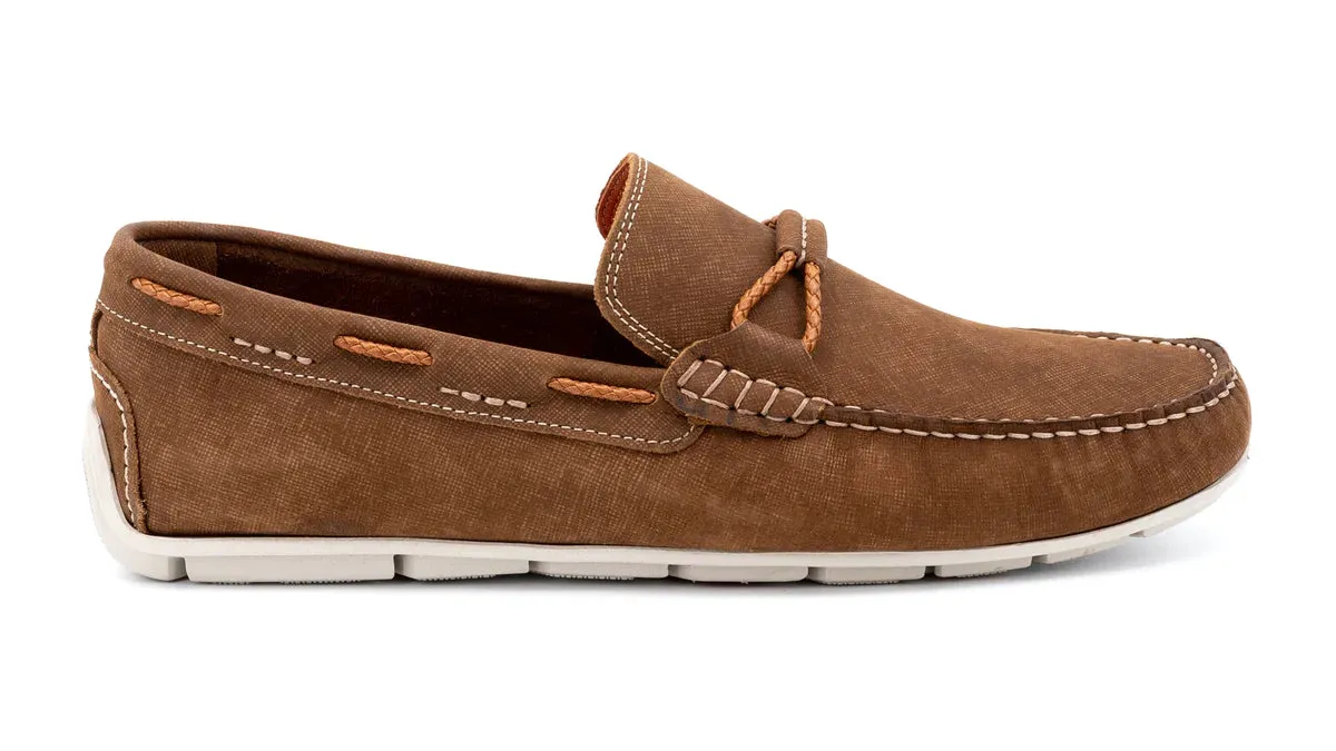 Bermuda Braid Leather Bit Loafer in Bark by Martin Dingman