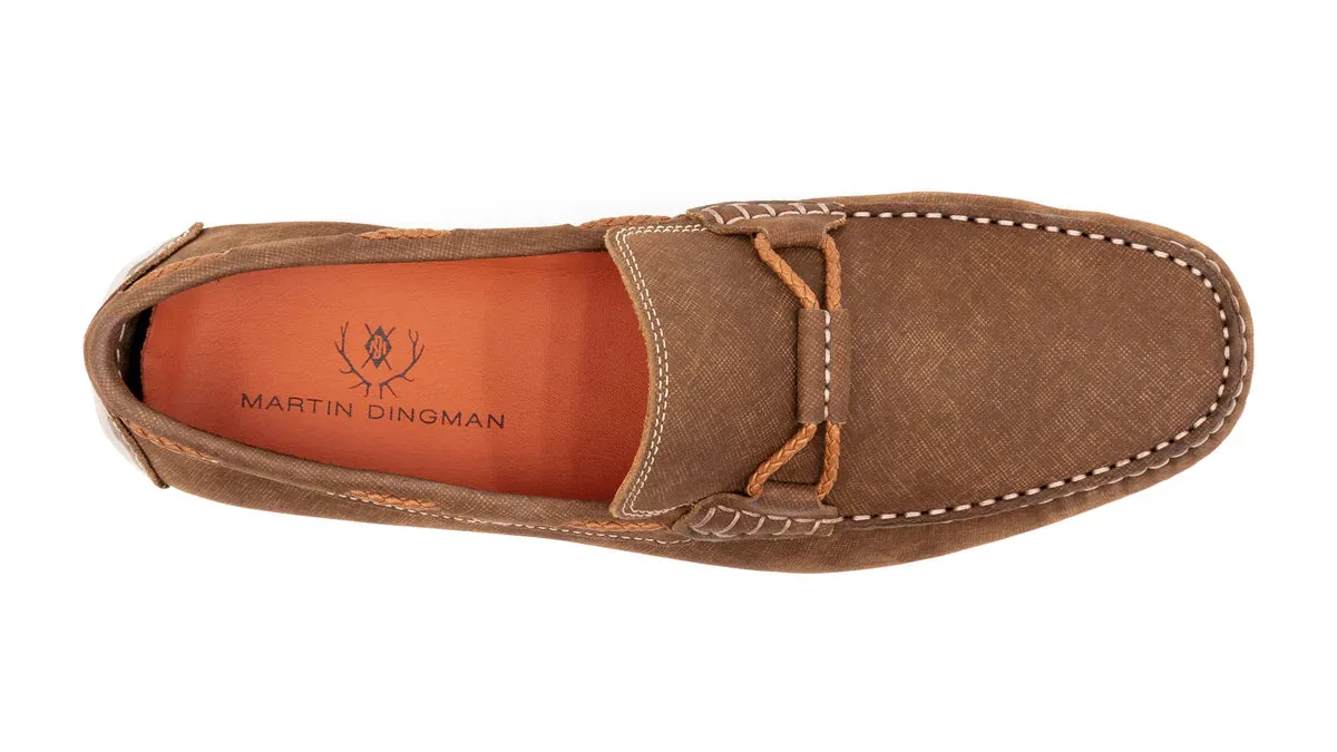 Bermuda Braid Leather Bit Loafer in Bark by Martin Dingman