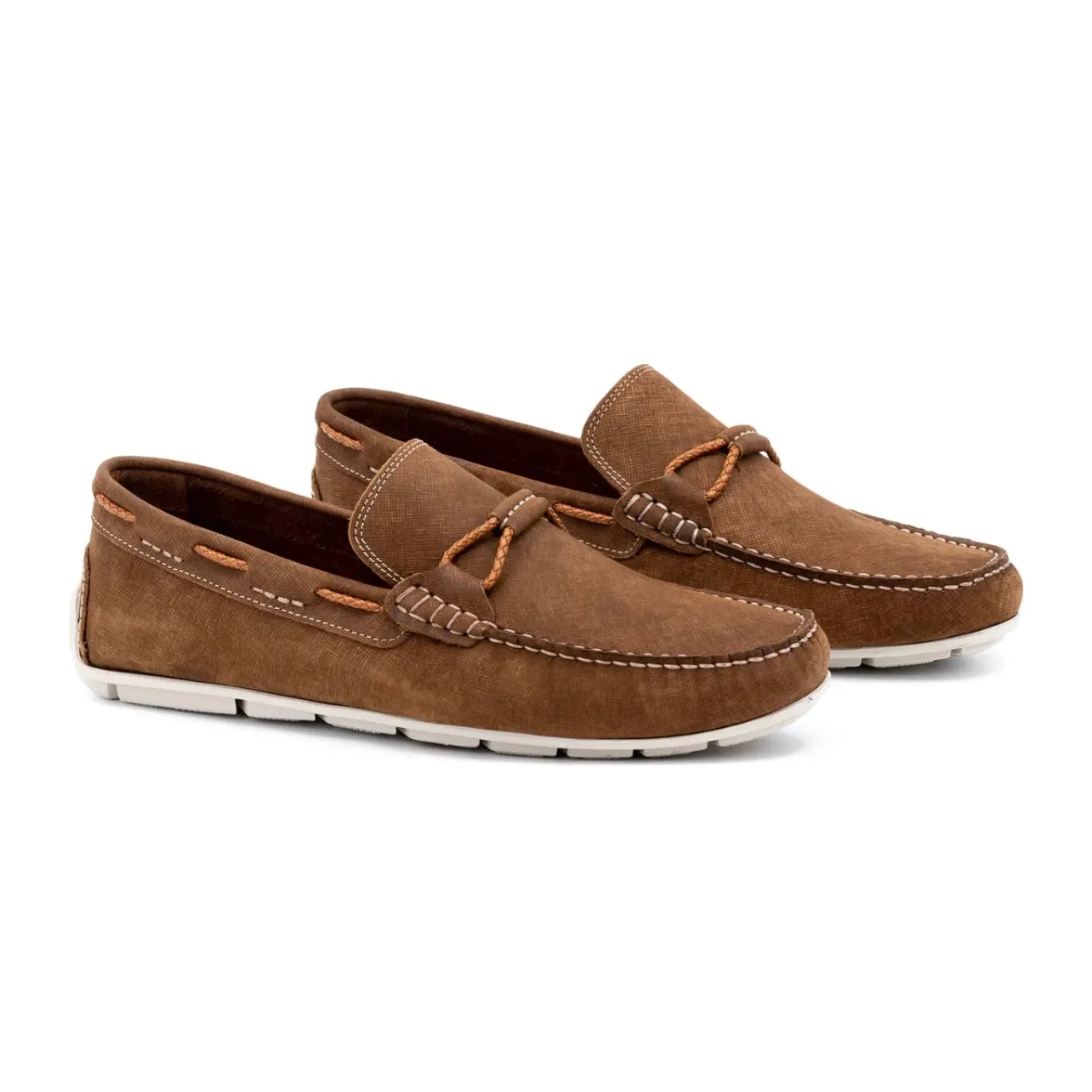 Bermuda Braid Leather Bit Loafer in Bark by Martin Dingman