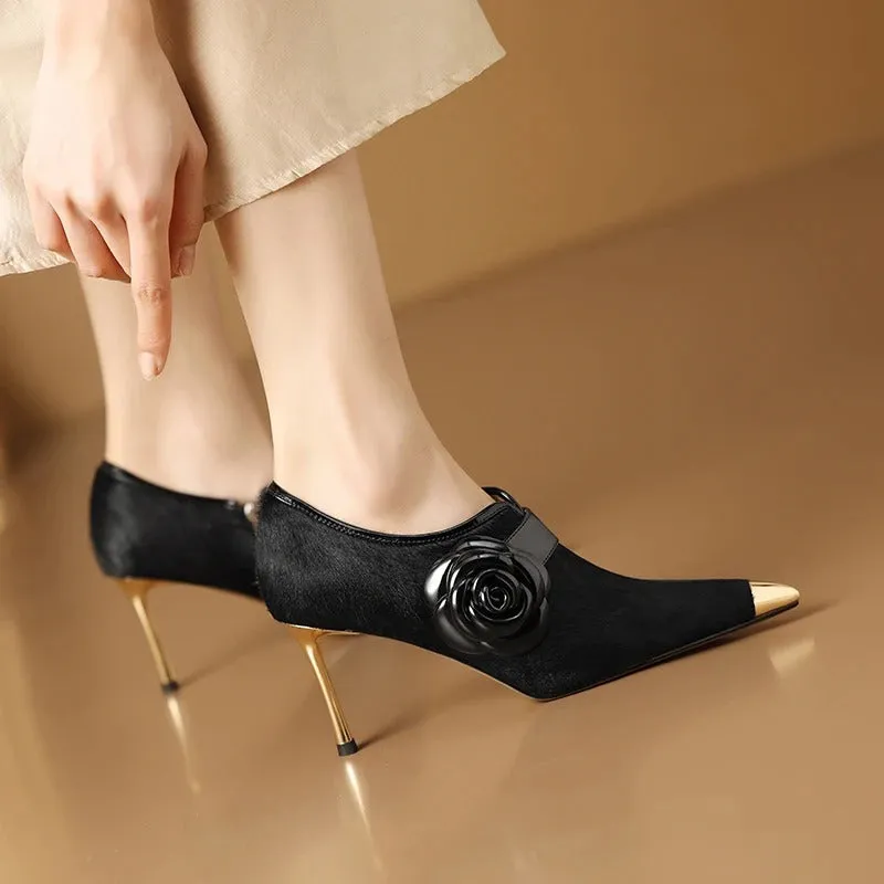 Blooming Chic Flower Detail High Heel Shoes