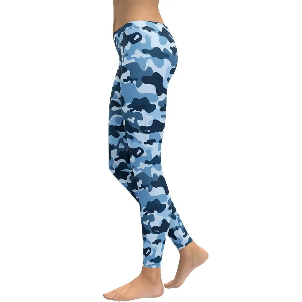 Blue Camo Leggings