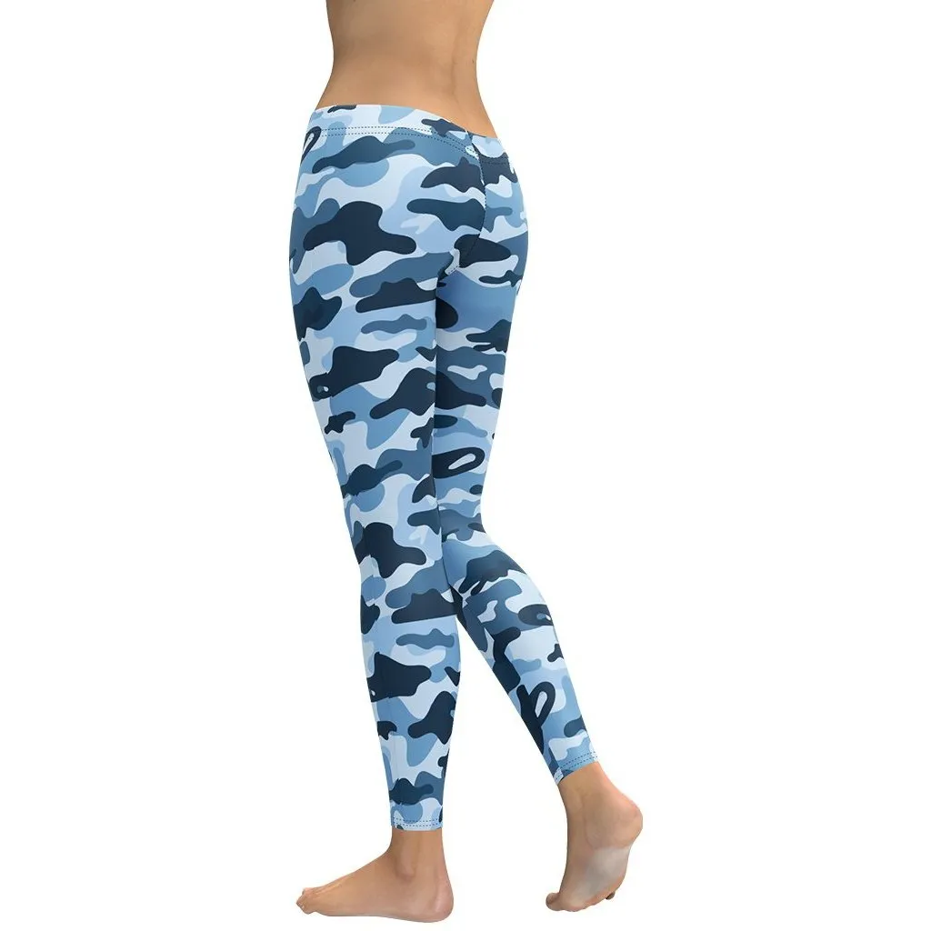 Blue Camo Leggings