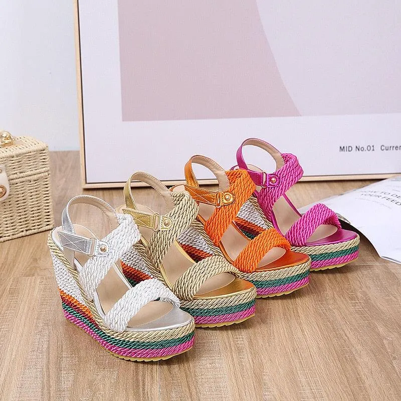 Casual Peep Toe Wedge Shoes