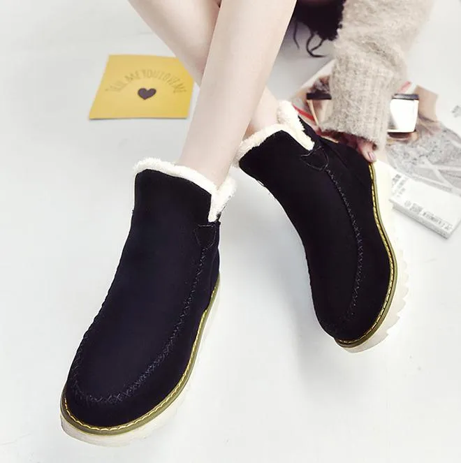 Casual Winter Solid Color Warm Snow Boots Shoes