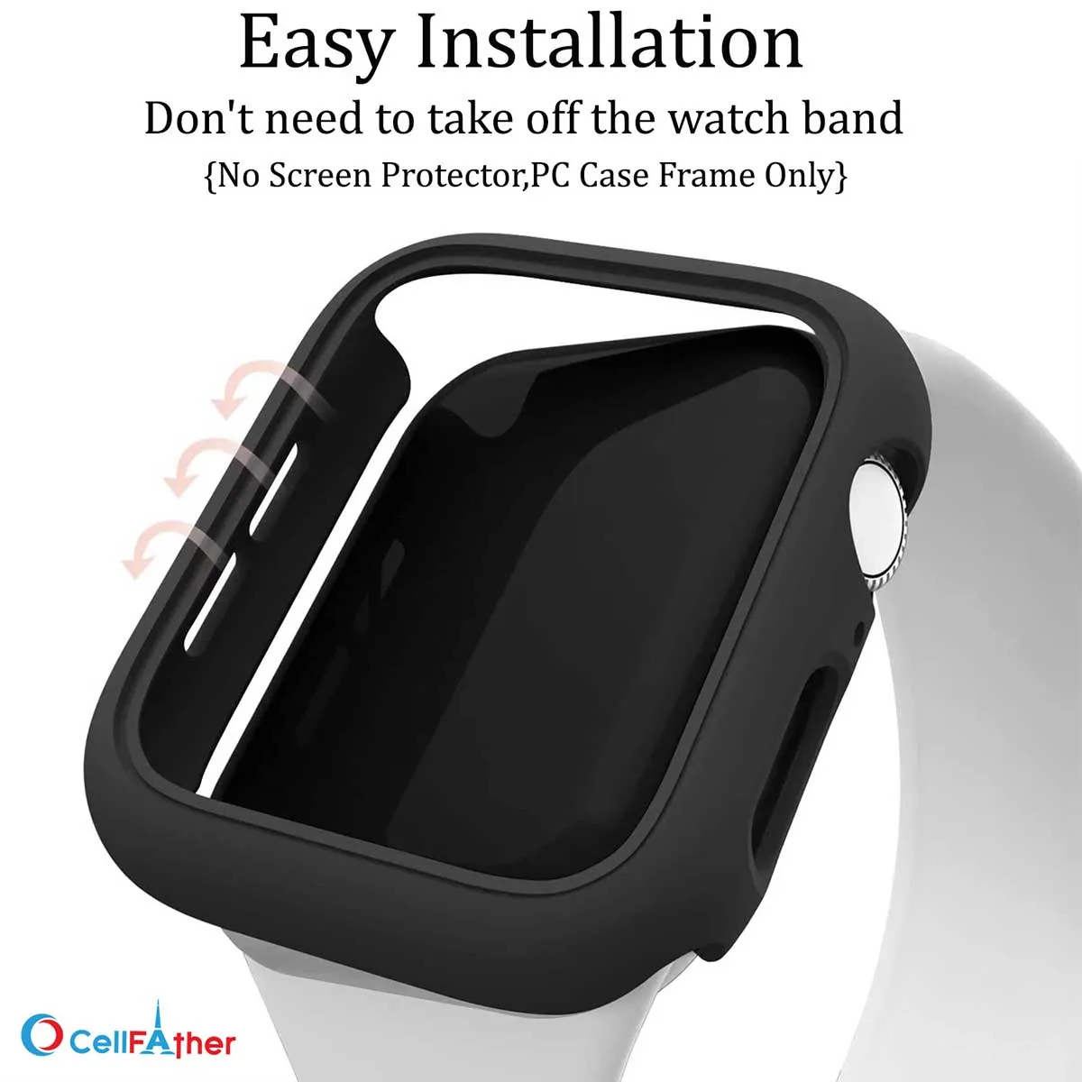 CellFAther Apple Watch Protective Case For series 7/8 (41mm)-Black