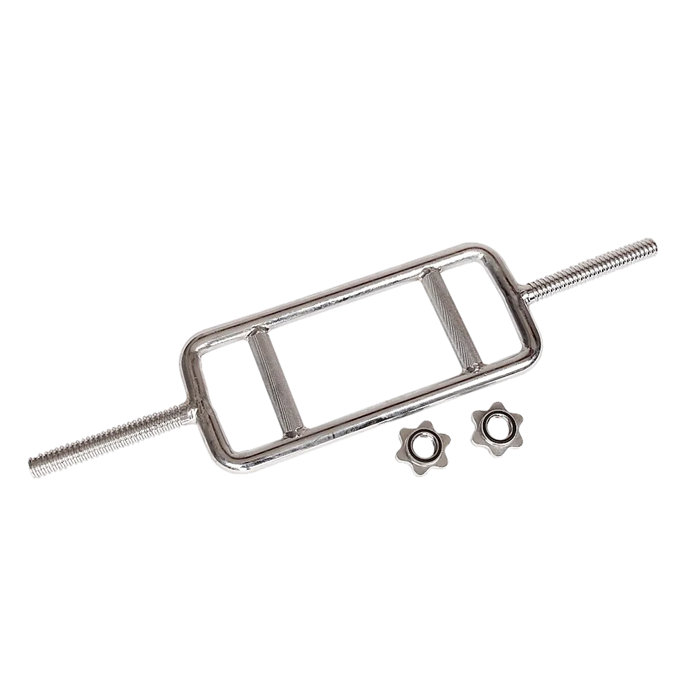 Chrome Tricep Bar Barbell Heavy Duty with Spinlock Collars