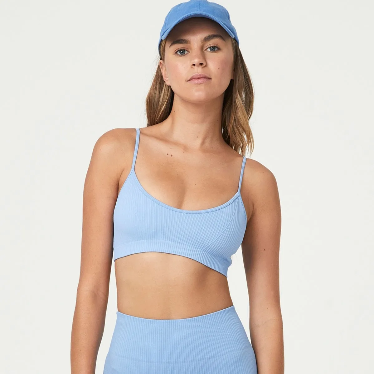 COTTON ON Women's Seamless Tiny Crop Top Blue Size X-Large