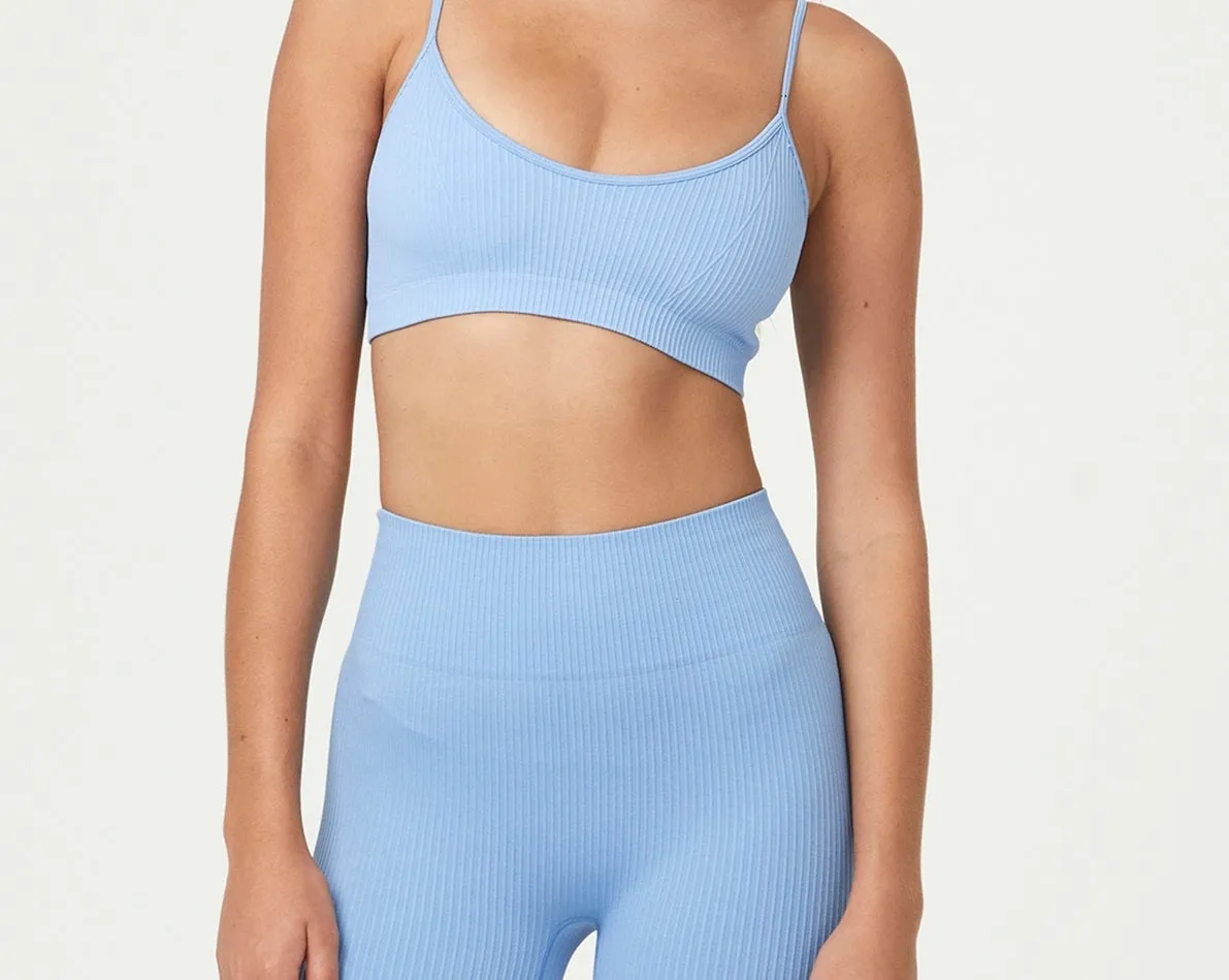 COTTON ON Women's Seamless Tiny Crop Top Blue Size X-Large