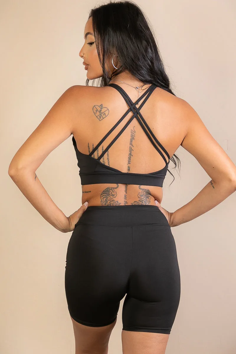 Criss Cross Back Sports Bra