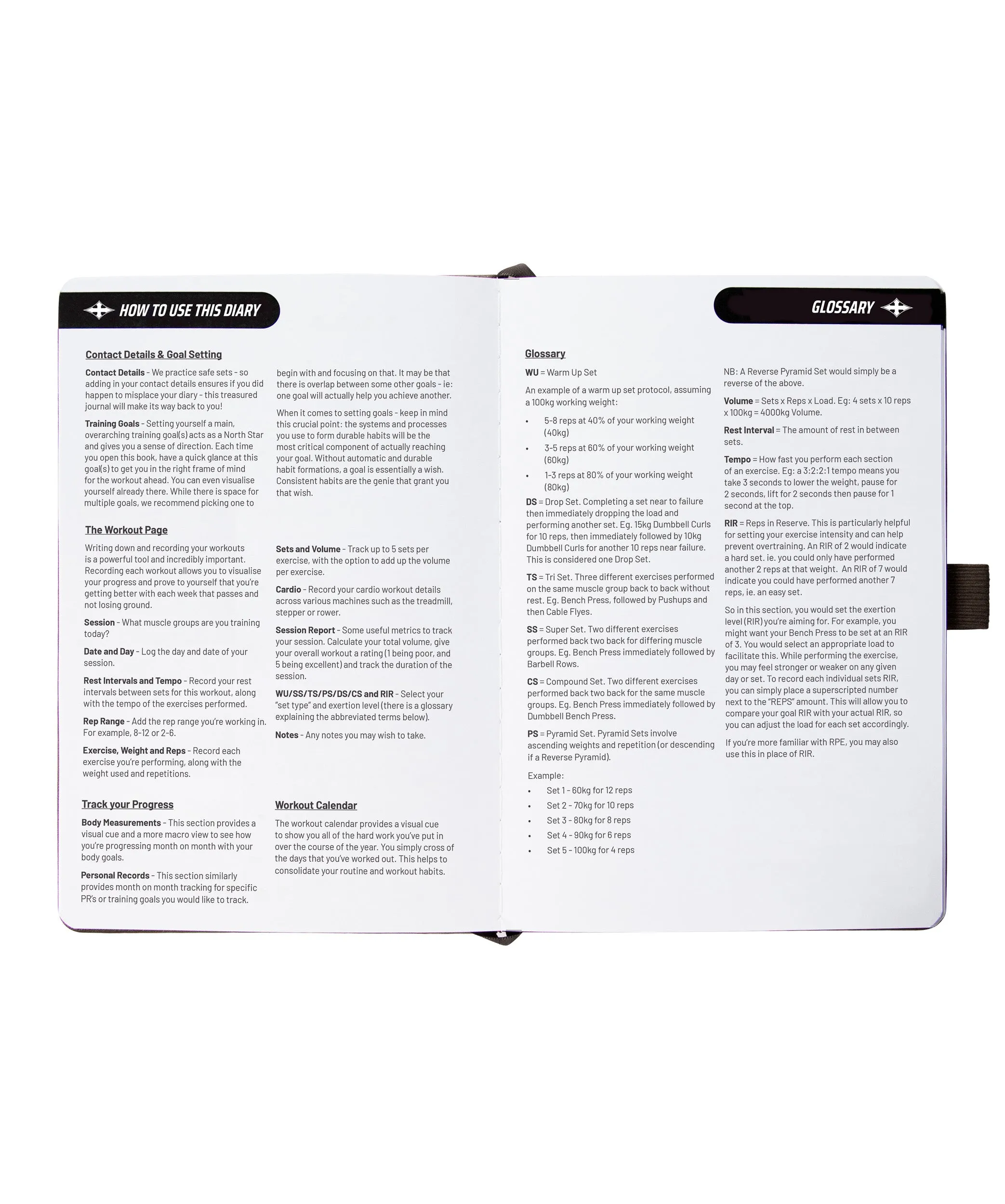 Deluxe Workout Journal - Onyx