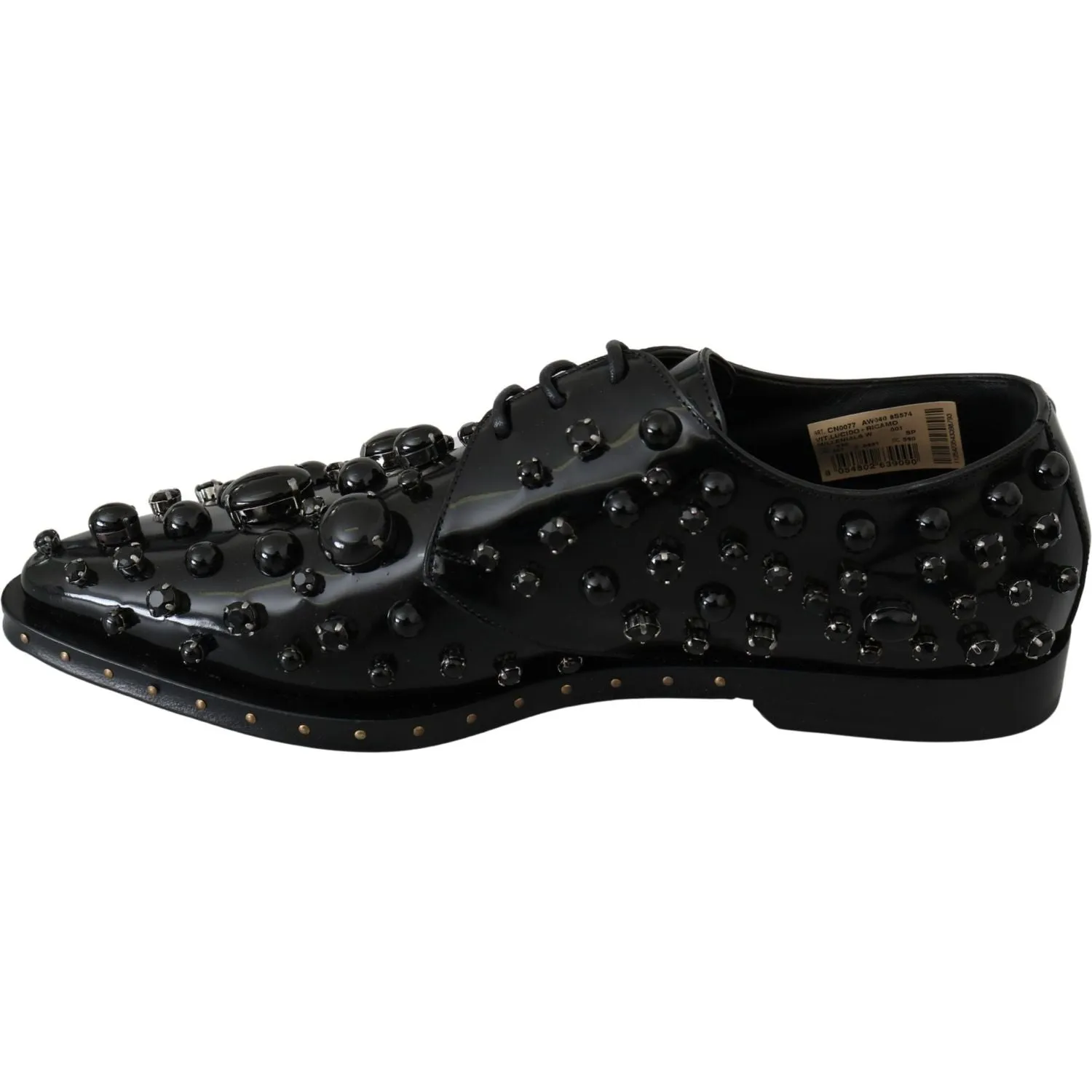 Dolce & Gabbana Elegant Black Dress Shoes with Crystals