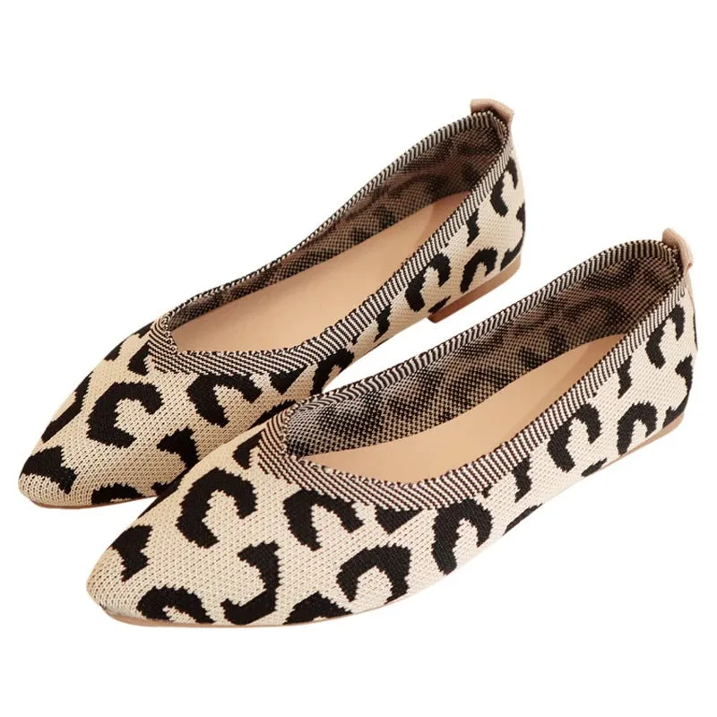 Fierce Fashion Summer Casual Leopard Print Pointed Toe Loafer Shoes