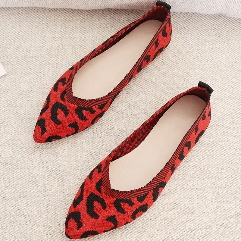 Fierce Fashion Summer Casual Leopard Print Pointed Toe Loafer Shoes