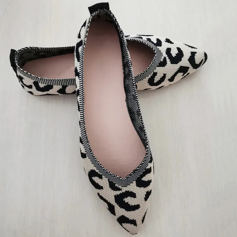 Fierce Fashion Summer Casual Leopard Print Pointed Toe Loafer Shoes