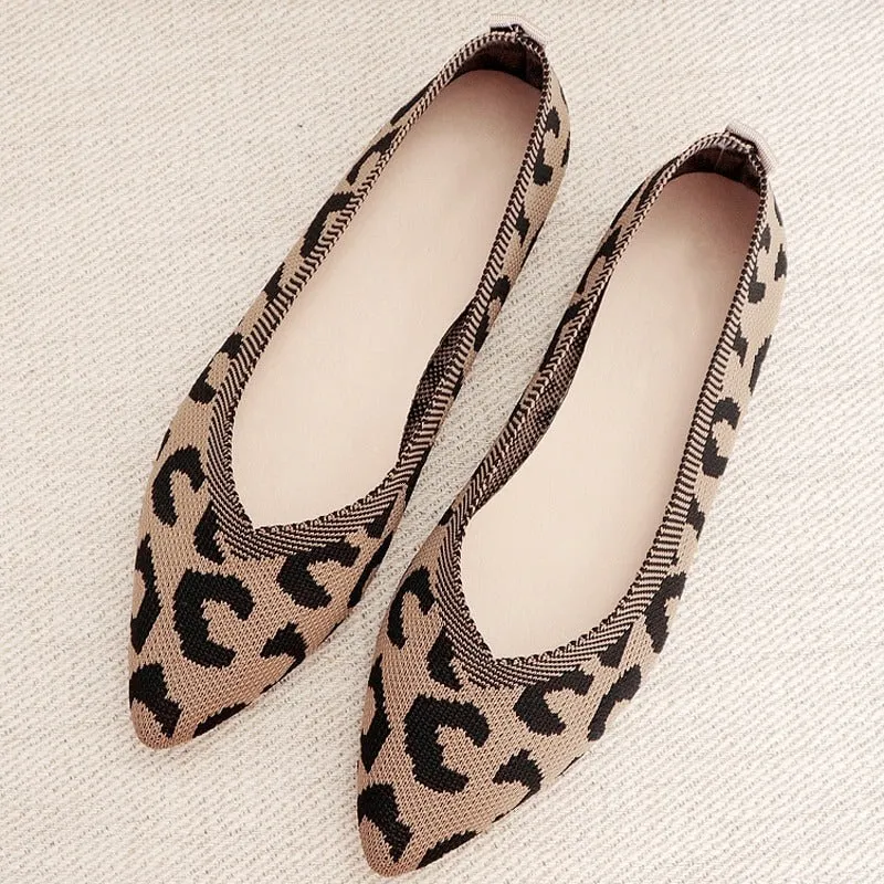 Fierce Fashion Summer Casual Leopard Print Pointed Toe Loafer Shoes