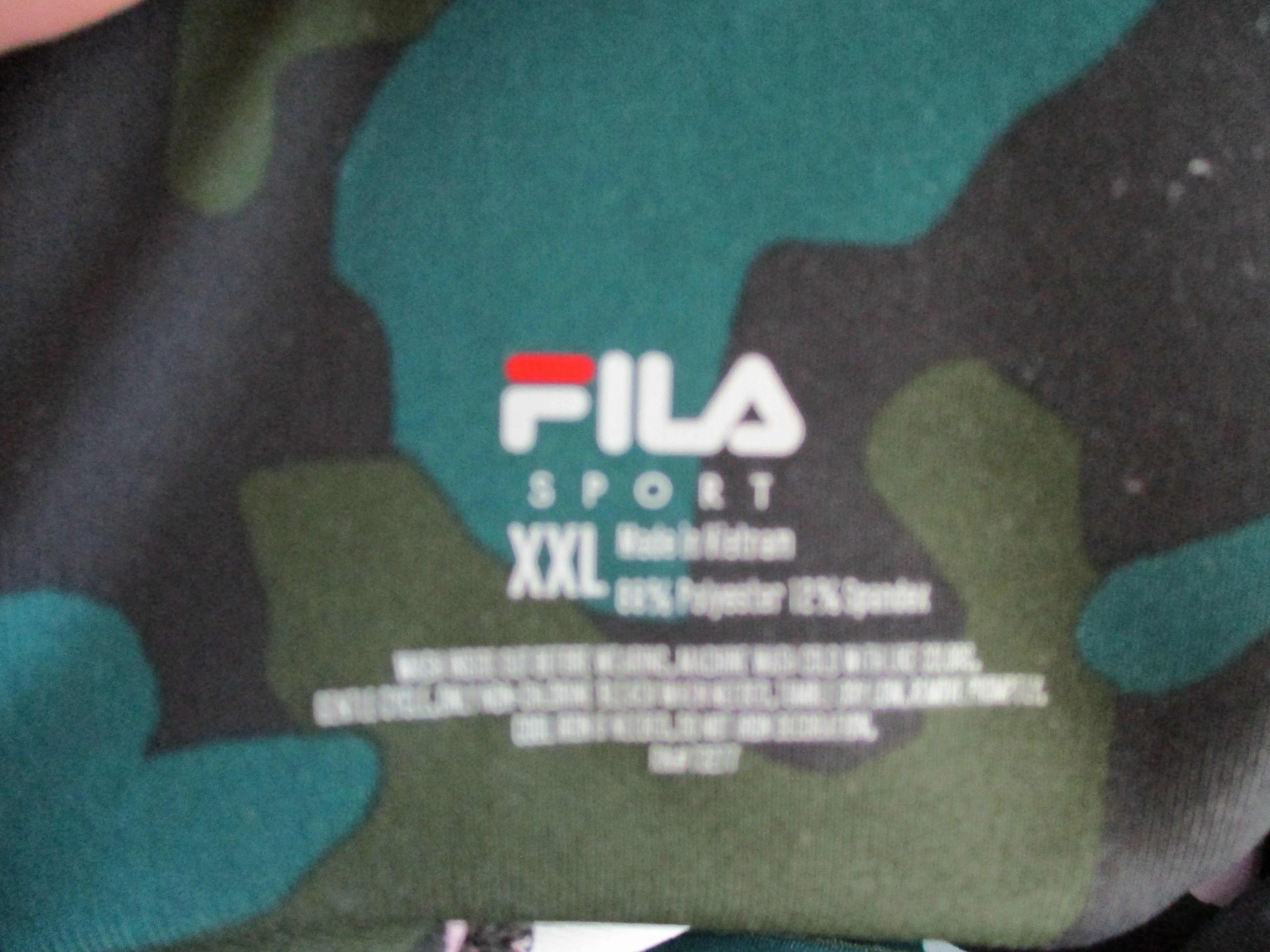 FILA Fitness RUNNING Workout TIGHT Legging XXL Camo Pant Yoga Exercise