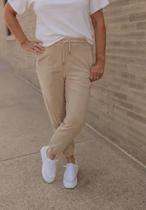 FINLEY TAUPE TWILL JOGGERS