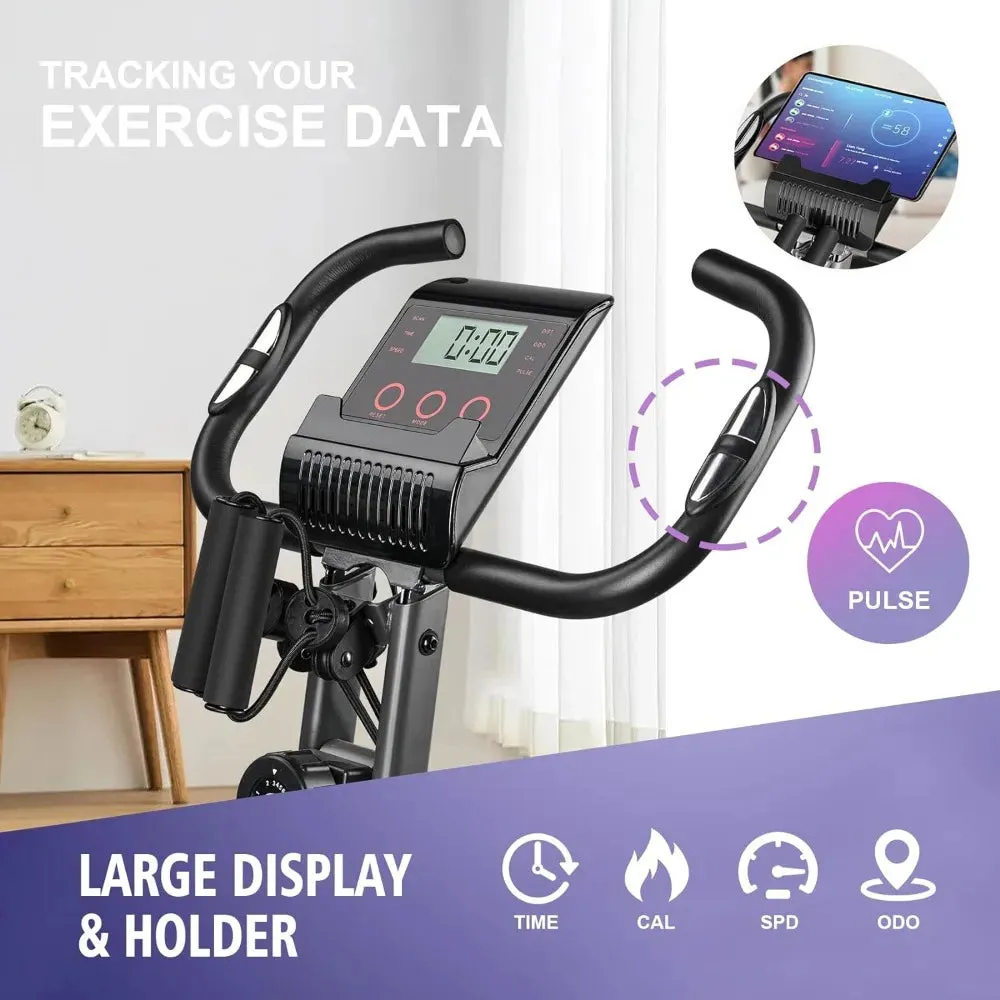 Folding Exercise Bike: Adjustable, Portable, Multi-Mode Stationary Cycling