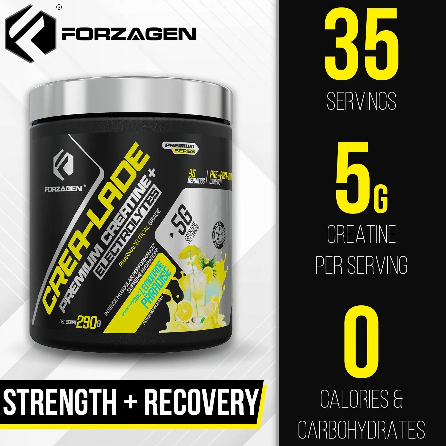 Forzagen CREA-LADE Premium Creatine   Electrolytes Pre-Workout