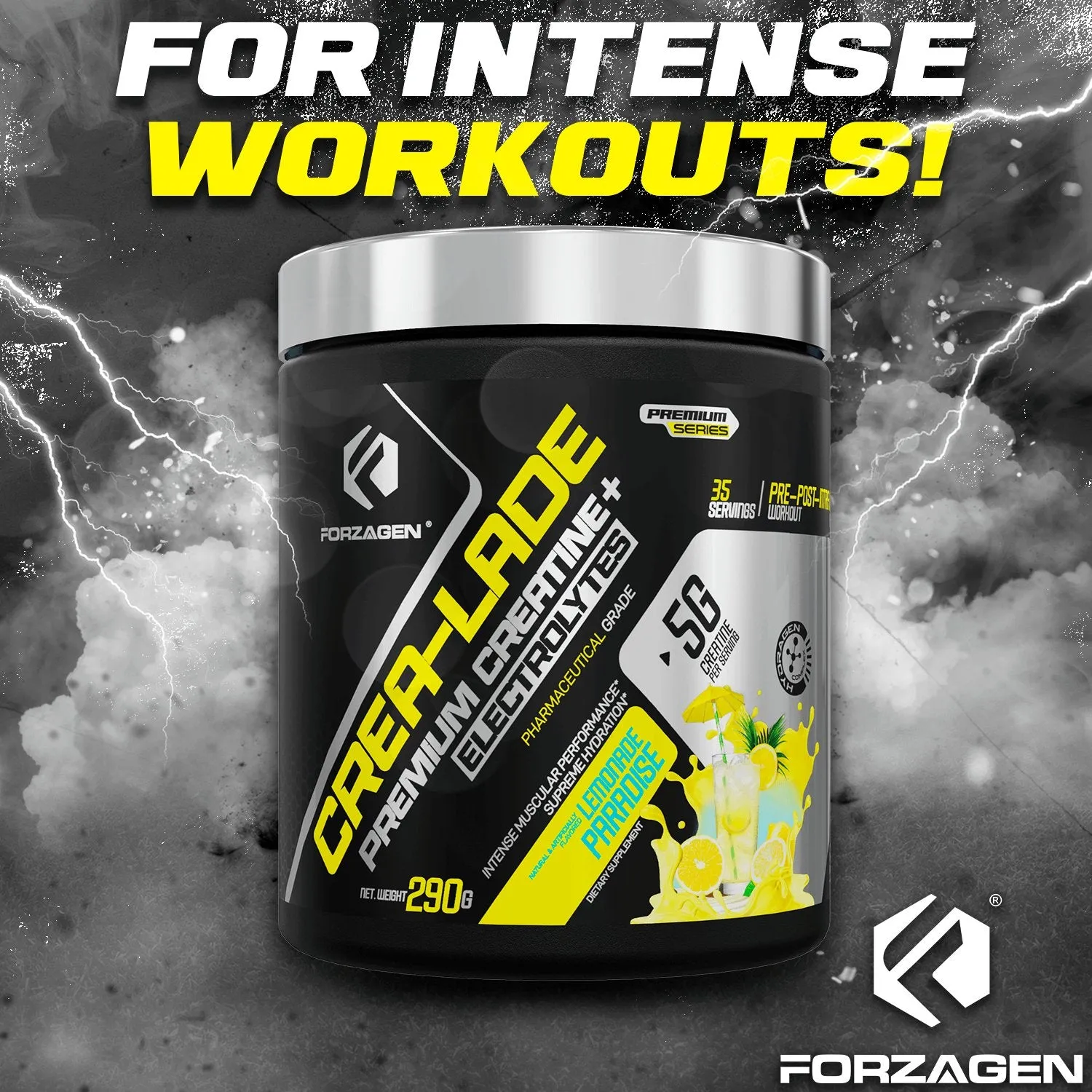 Forzagen CREA-LADE Premium Creatine   Electrolytes Pre-Workout