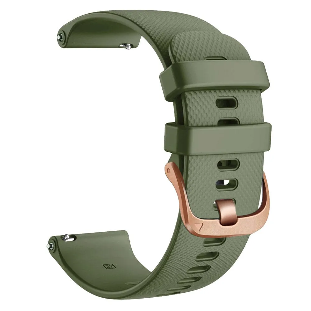 Fossil Hybrid Gazer compatible Silicone Watch Straps with Rose Gold Buckles