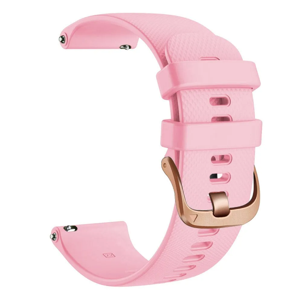 Fossil Hybrid Gazer compatible Silicone Watch Straps with Rose Gold Buckles