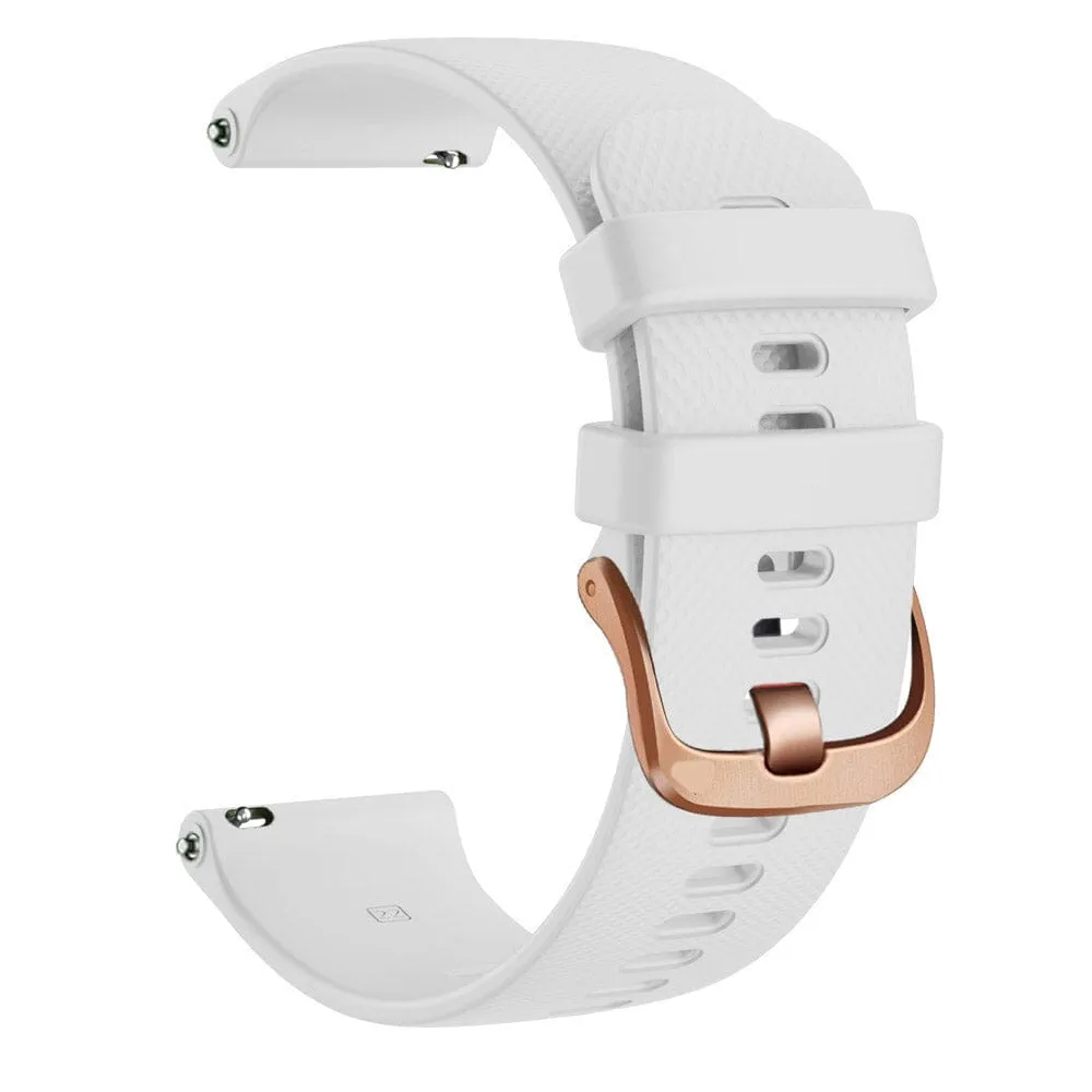 Fossil Hybrid Gazer compatible Silicone Watch Straps with Rose Gold Buckles