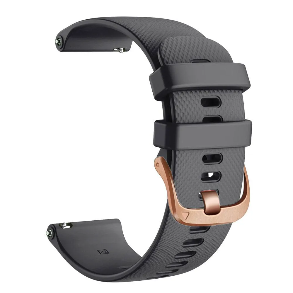 Fossil Hybrid Gazer compatible Silicone Watch Straps with Rose Gold Buckles