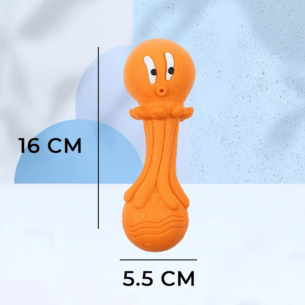 Goofy Tails Squeaky Octopus Chew Toy for Dogs (Orange)