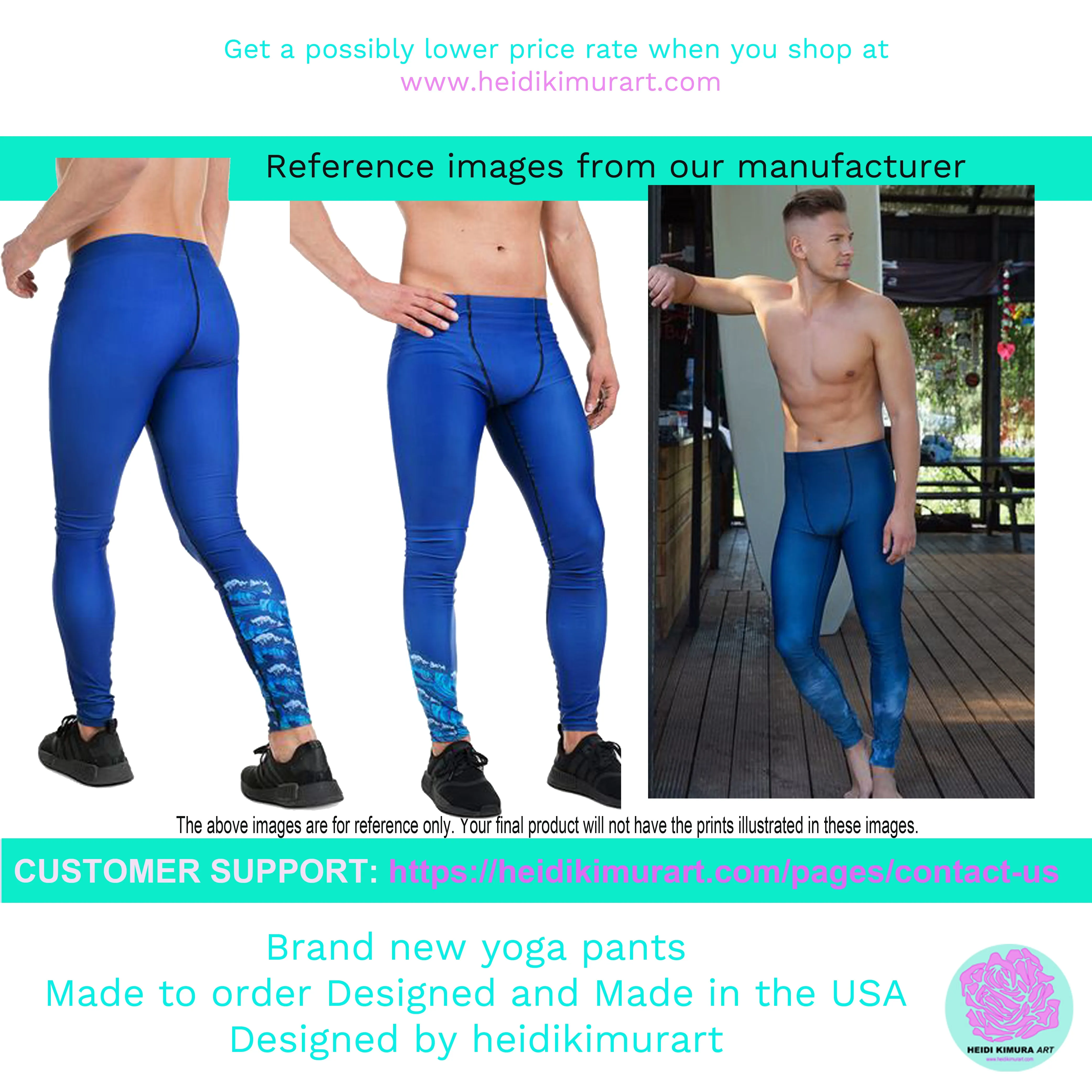 Green Solid Color Best Meggings, Green Solid Color Men's Leggings Compression Tights-Made in USA/EU