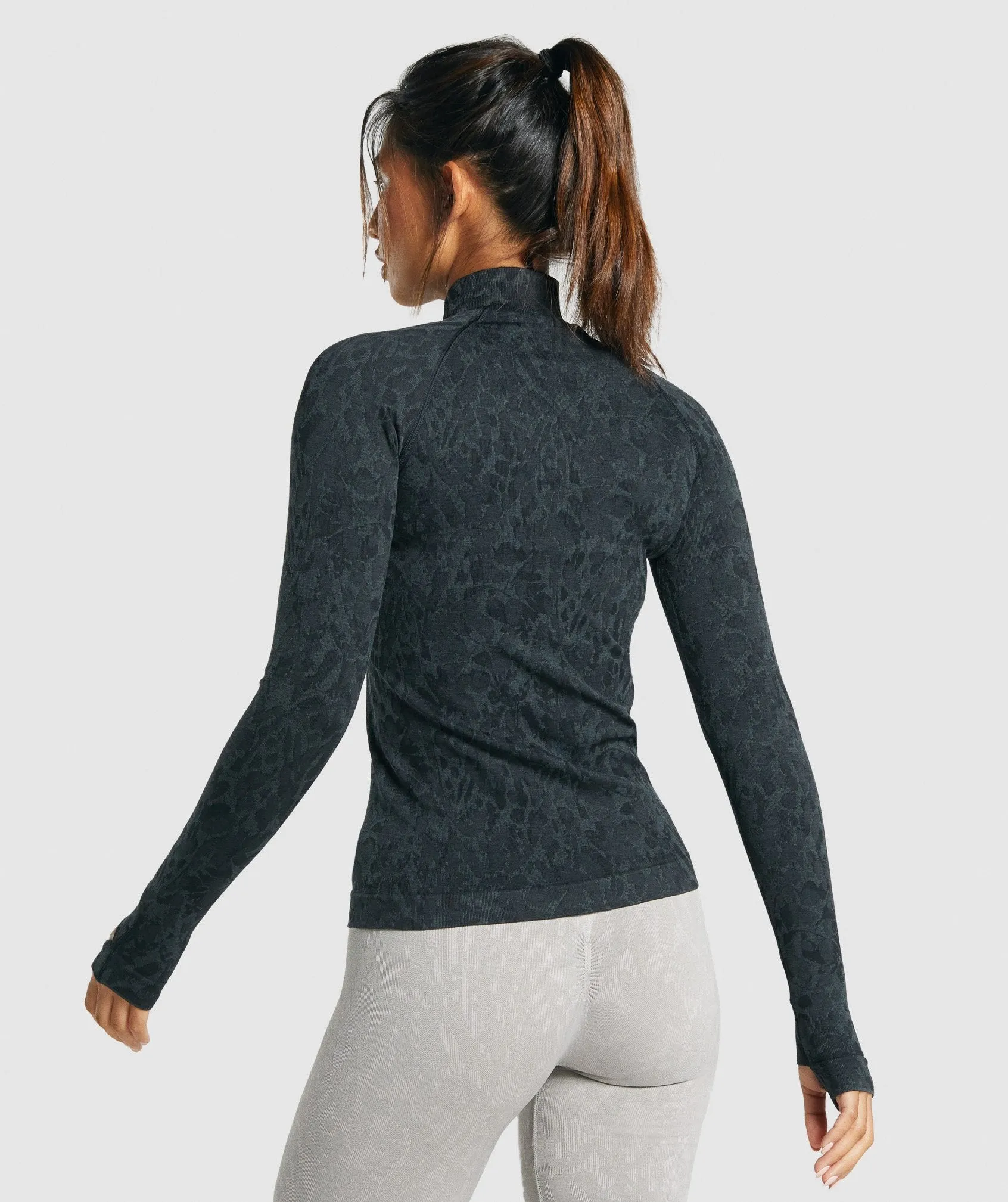 Gymshark Adapt Animal Seamless Zip Up - Butterfly | Black