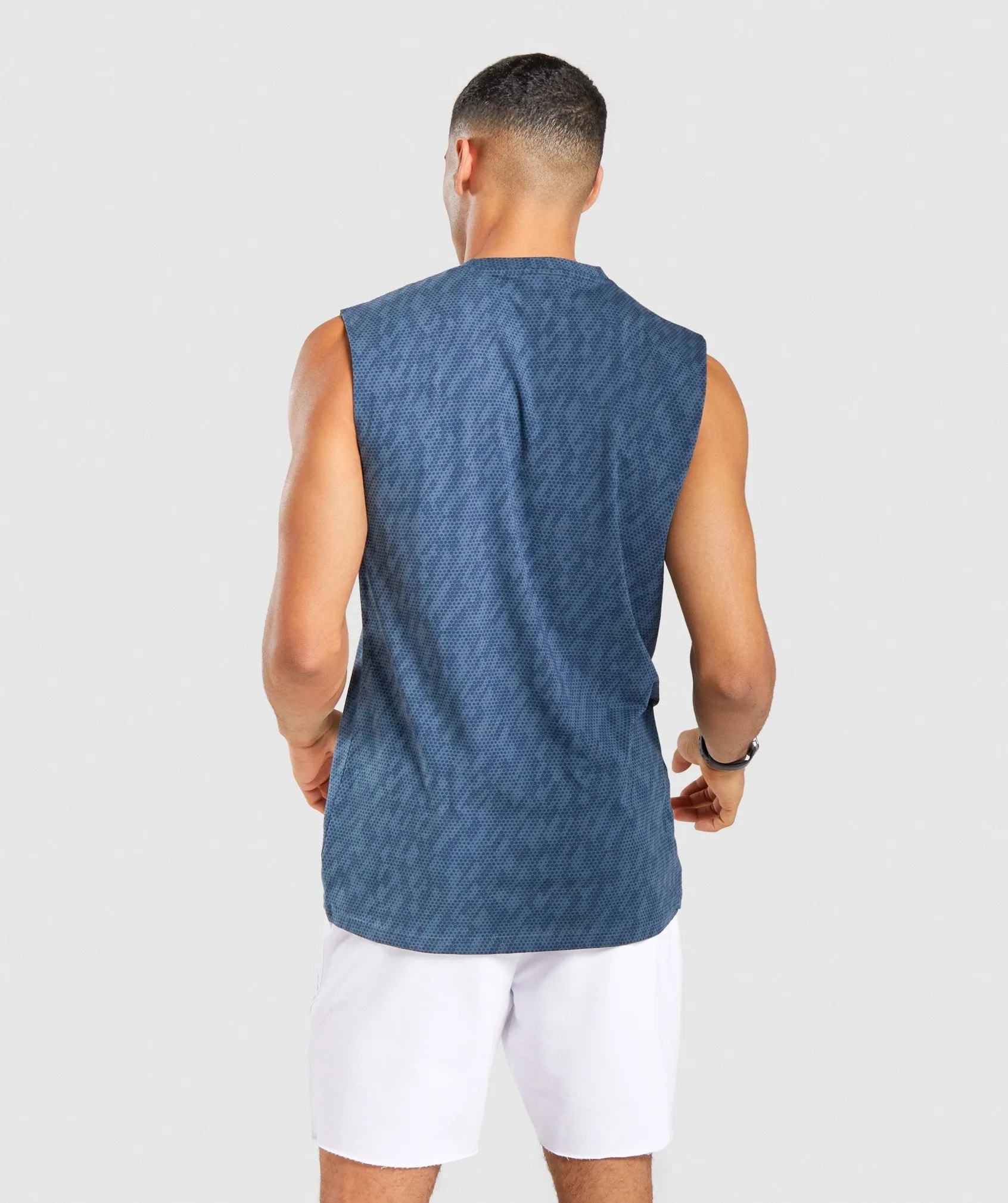 Gymshark Critical Sleeveless Tee - Teal Print